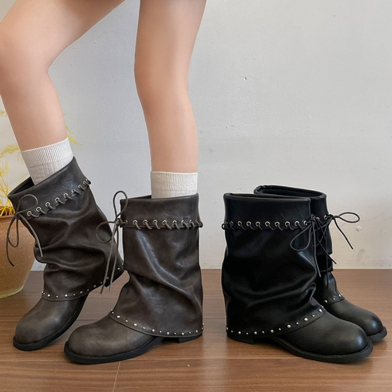 Women Slouchy Mid Calf Boots R - Leather Classic Strap review and price