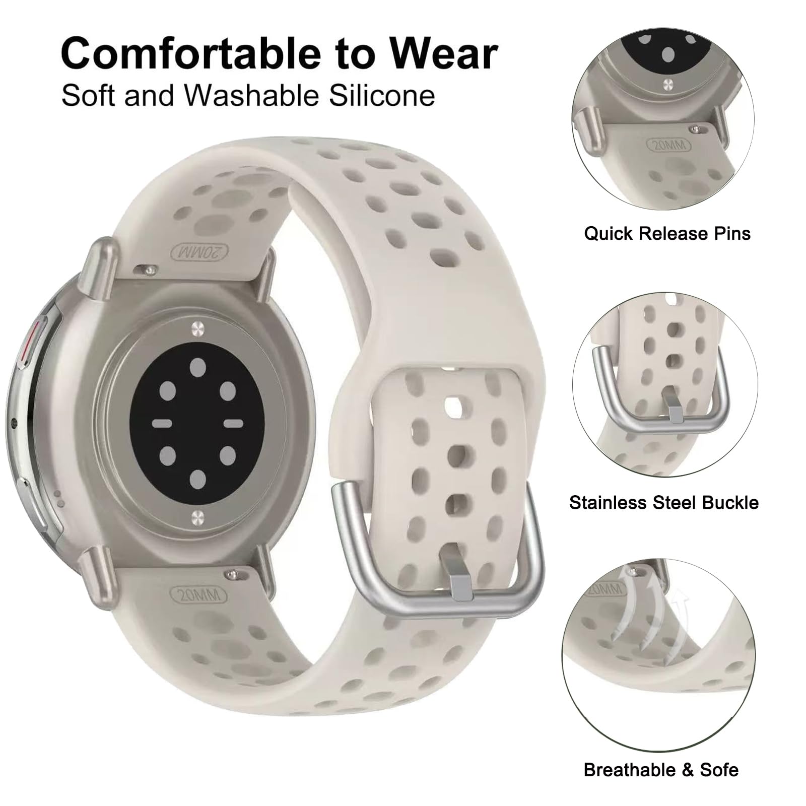 20mm Strap For Amazfit active  - Titan Smartwatch Accessories review and price